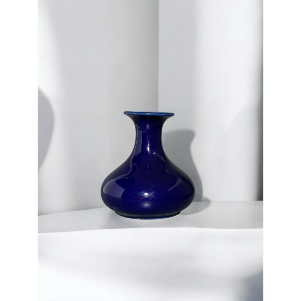 HALL Edgewater Cobalt Blue Bud Vase #630 USA 5” Vintage